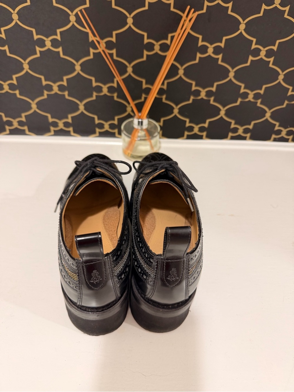 Platform Brogue Lace-Up Shoes in Black - Picture 3 of 4